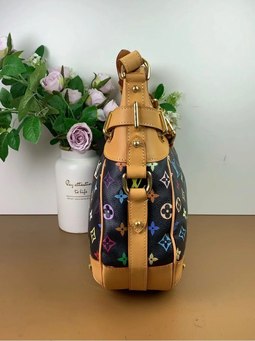 Auth Louis Vuitton Monogram Multicolor Greta Shoulder Bag Excellent Condition